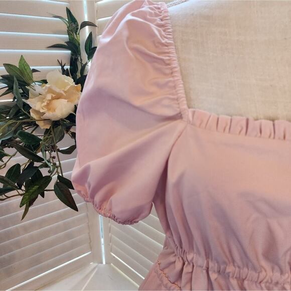 LDT BY ALEX + MICHAEL TOCCIN NEW BLUSH PUFF SLEEVE DRESS SIZE 4 - Picture 4 of 11